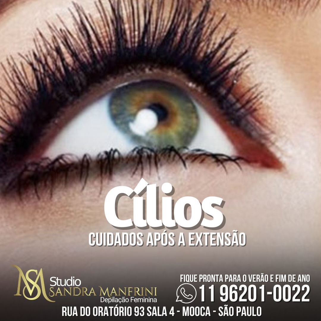 Cílios-Cuidados após a extensão